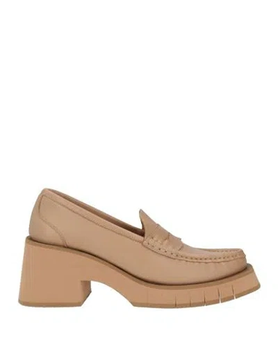 Paloma Barceló Odele Woman Loafers Sand Size 7 Leather In Brown