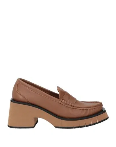 Paloma Barceló Odele Woman Loafers Tan Size 6 Leather In Brown