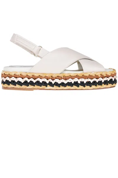 Paloma Barceló Ophelie Wedge Sandals In White
