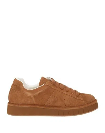 Paloma Barceló Palomitas By  Chris Woman Sneakers Tan Size 9 Leather In Brown