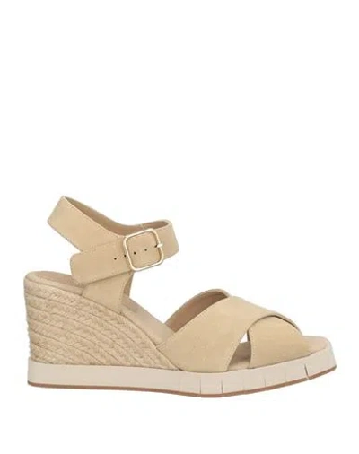 Paloma Barceló Palomitas By  Woman Espadrilles Beige Size 7 Leather In Sand