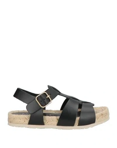 Paloma Barceló Palomitas By  Woman Espadrilles Black Size 8 Leather