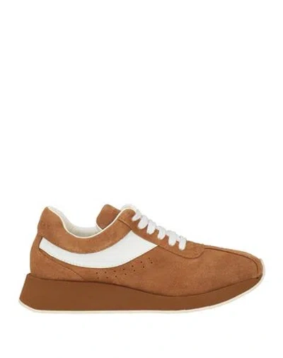 Paloma Barceló Palomitas By  Woman Sneakers Tan Size 9 Leather In Brown