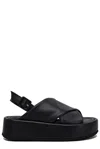 Paloma Barceló Leather Platform Sandals In Black