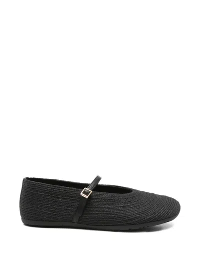 Paloma Barceló Raffia Ballet Flats In Black