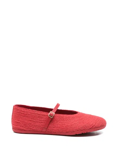 Paloma Barceló Raffia Ballet Flats In Red