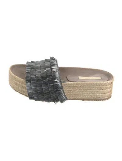 Pre-owned Paloma Barceló Raffia Espadrilles In Gray