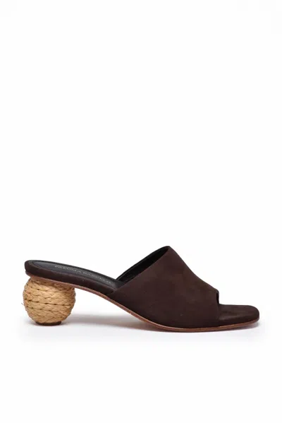 Paloma Barceló Raffia Mules Sandals - Brown