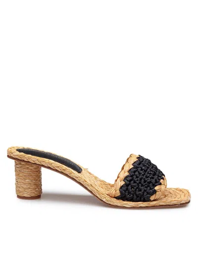 Paloma Barceló Paloma Uliana Raffia Sandal Natural And Black Color