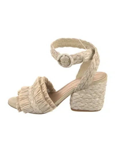 Pre-owned Paloma Barceló Raffia Sandals In Neutrals
