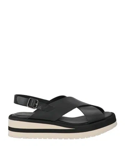 Paloma Barceló Rbblakecross Woman Sandals Black Size 9 Leather