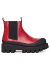 Paloma Barceló Red Leather Chelsea Boots With Chunky Sole In Red