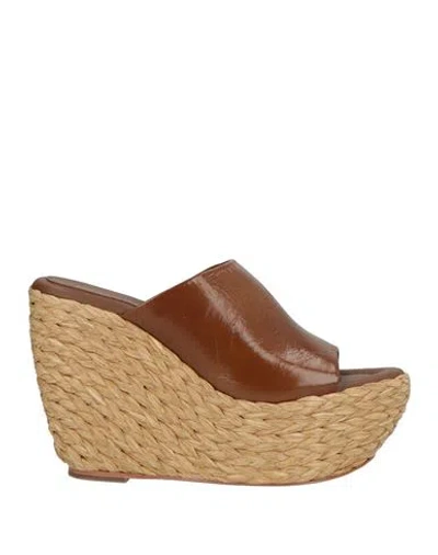 Paloma Barceló Ritmo Woman Sandals Brown Size 10 Leather