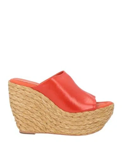 Paloma Barceló Ritmo Woman Sandals Tomato Red Size 9 Leather