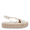 Paloma Barceló Gold Cord Wedge Sandal In Beige