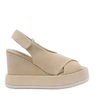 Paloma Barceló Sand Cora Wedges In Beige