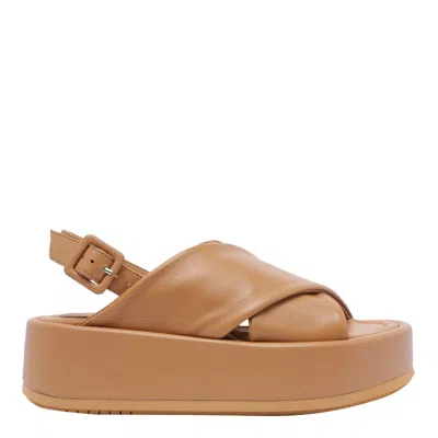 Paloma Barceló Basima Camel Platform Sandal In Brown
