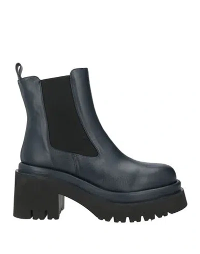 Paloma Barceló Sander Woman Ankle Boots Navy Size 10 Leather
