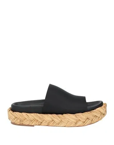 Paloma Barceló Sassa Woman Sandals Black Size 7 Textile Fibers