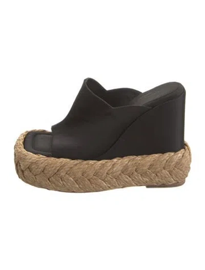 Pre-owned Paloma Barceló Satin Espadrilles In Black