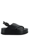 Paloma Barceló Woman Sandals Black Size 8 Calfskin In Black
