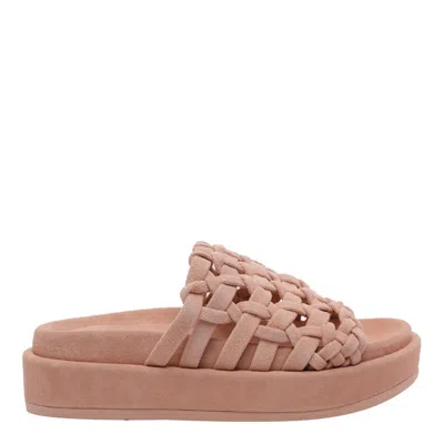 Paloma Barceló Intrecciato Open Toe Sandals In Pink