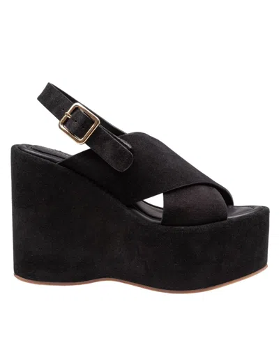 Paloma Barceló Sophie Sandal In Suede Color Black