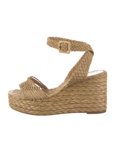Pre-owned Paloma Barceló Straw Espadrilles In Neutral