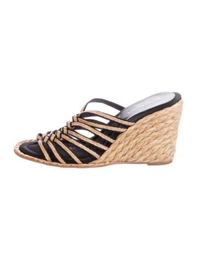 Pre-owned Paloma Barceló Straw Espadrilles In Neutral