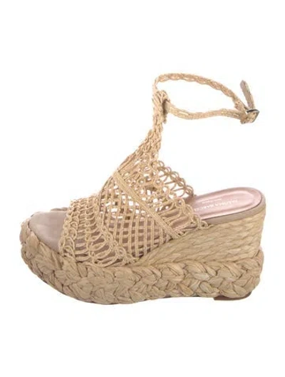 Pre-owned Paloma Barceló Straw Espadrilles In Neutral