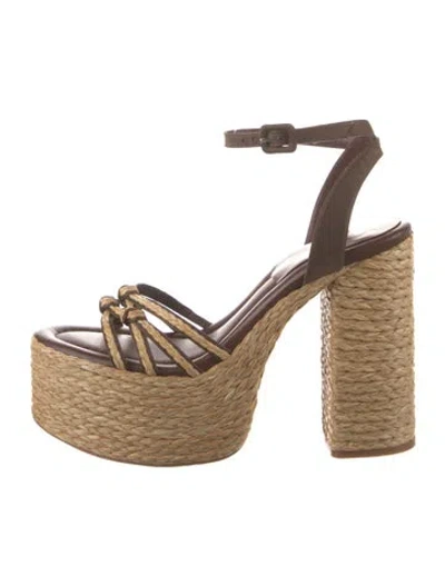 Pre-owned Paloma Barceló Straw Sandals In Brown