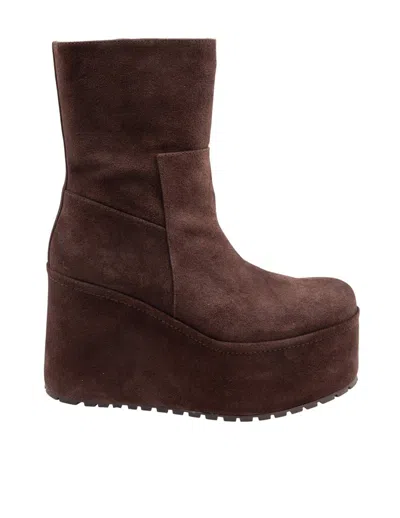 Paloma Barceló Suede Ankle Boot In Brown