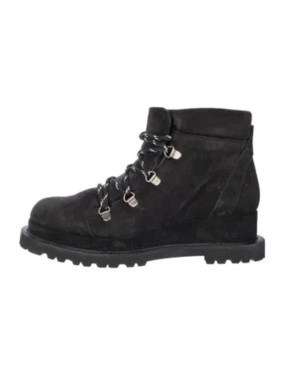 Pre-owned Paloma Barceló Suede Combat Boots In Black