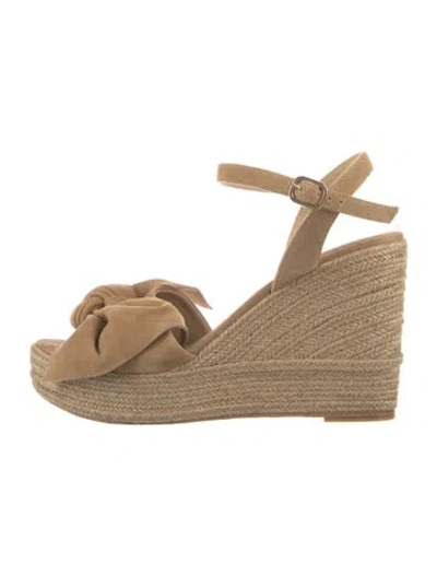 Pre-owned Paloma Barceló Suede Espadrilles In Neutrals