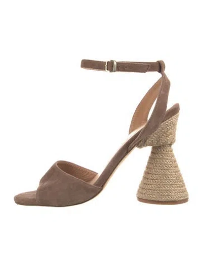 Pre-owned Paloma Barceló Suede Sandals In Neutral
