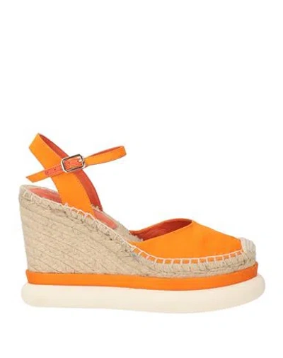 Paloma Barceló Tessa Woman Espadrilles Orange Size 7 Textile Fibers In Multi