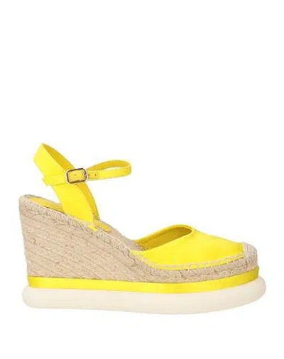 Paloma Barceló Tessa Woman Espadrilles Yellow Size 9.5 Textile Fibers