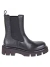 Paloma Barceló Textured Leather Chelsea Boots With Chunky Rubber Sole In Black