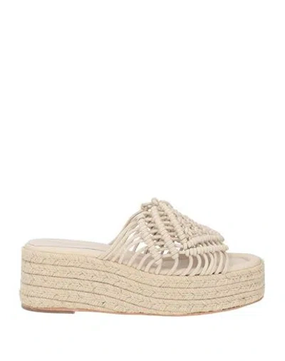 Paloma Barceló Vesta Woman Espadrilles Beige Size 8 Leather