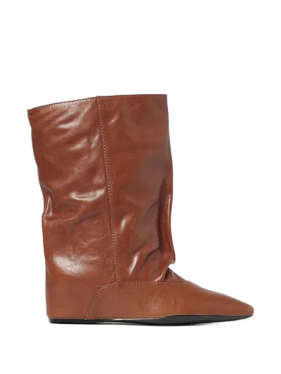 Paloma Barceló Vivian Slouchy Wedge Ankle Boots In Brown