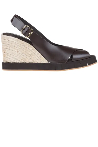Paloma Barceló Wanda Rope Wedge Sandals In Brown