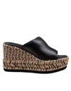 Paloma Barceló Paloma Alide Sandal In Leather With Rope Wedge In Black
