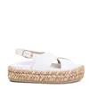 Paloma Barceló White Leather Rope Wedge In White