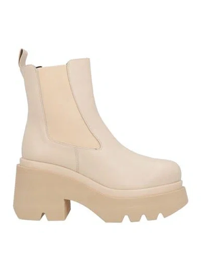 Paloma Barceló Woman Ankle Boots Beige Size 9 Leather