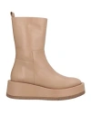 Paloma Barceló Woman Ankle Boots Beige Size 9 Leather In Brown