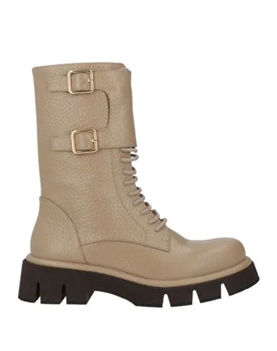 Paloma Barceló Woman Ankle Boots Beige Size 9 Leather In Brown