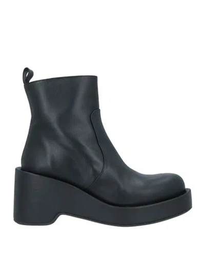 Paloma Barceló Woman Ankle Boots Black Size 10 Leather