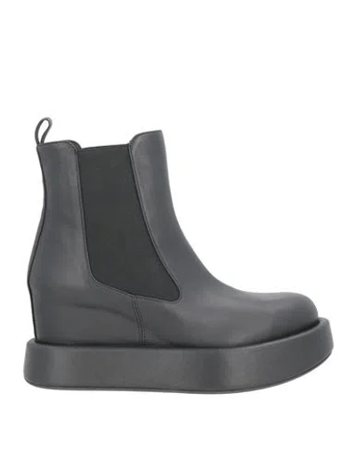 Paloma Barceló Woman Ankle Boots Black Size 10 Soft Leather In Multi