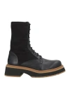 Paloma Barceló Black Leather And Stretch Fabric Ankle Boots