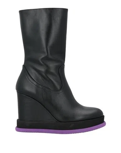 Paloma Barceló Woman Ankle Boots Black Size 8 Leather